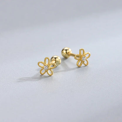 Hypoallergenic Heart Stud Earrings Screw Back For Women - Smarsty