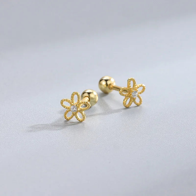 Hypoallergenic Heart Stud Earrings Screw Back For Women - Smarsty