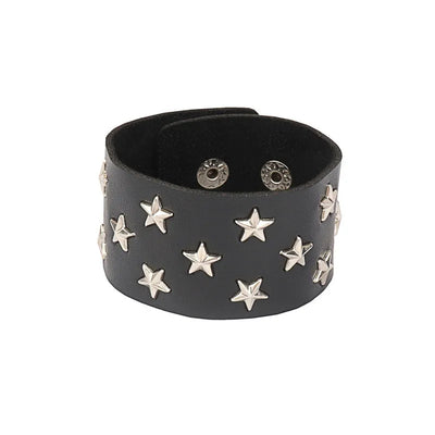 90s Punk Style PU Leather Spiked Bracelet - Smarsty