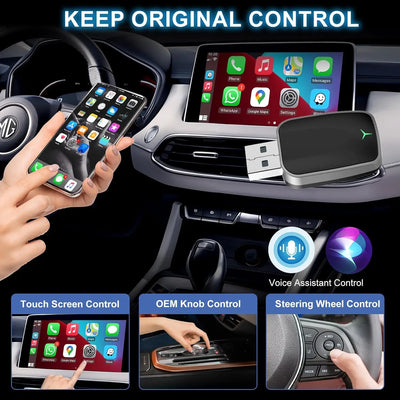 Mini Wireless CarPlay & Android Auto Adapter – Plug & Play Dongle, Convert Wired to Wireless, USB-A/C, Compatible with 2016+ Car