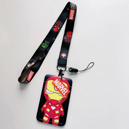 Disney Superhero ID Card Holder Neck Strap Pendant Cool Boys Door Badge Holder Lanyards Keychain Men Work Credential Case Gift - Smarsty