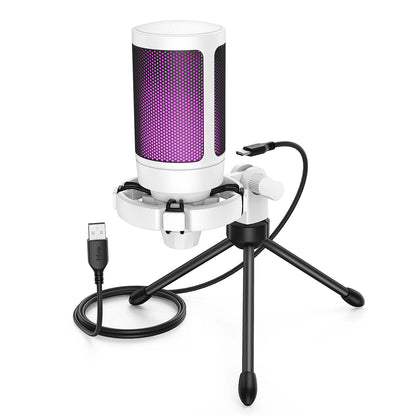 AmpliGame RGB USB Gaming Microphone with Mute Feature - Smarsty