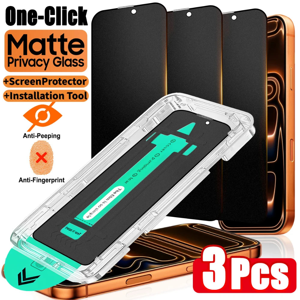 NNBILI 3Pack Oleophobic Coating Dust Free Easy Installation Matte Screen Protector For iPhone 16 14 13 12 11 15 17 Pro Max Glass - Smarsty