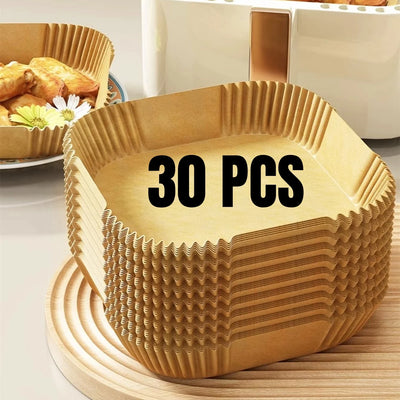Air Fryer Paper Liners Disposable Oil-Proof Waterproof Baking Paper Round Square And Rectangle Parchment Kitchen Party Supplies - Smarsty