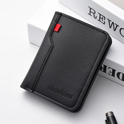 1Pc New Ultra-thin Mini Soft PU Leather Credit Card Wallet Holder Short Vertical High Quality Men's Wallet - Smarsty