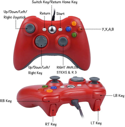 USB Wired Game Controller for Xbox 360 with Enhanced Precision - Smarsty