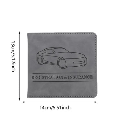 Car Registration Driver's License and Insurance Card Holder - Leather Vehicle Glove Box Automobile Documents Paperwork Organizer - Smarsty