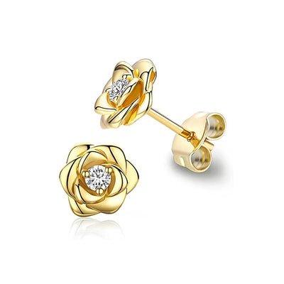 Heart Stud Earrings Cubic Zirconia Sparkling Wedding - Smarsty