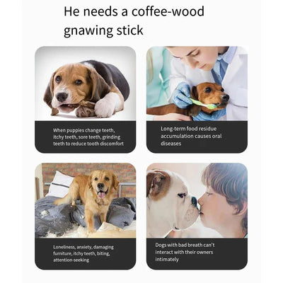 Coffee Wooden Dog Chew Toy for Tooth Pressure Relief - Smarsty