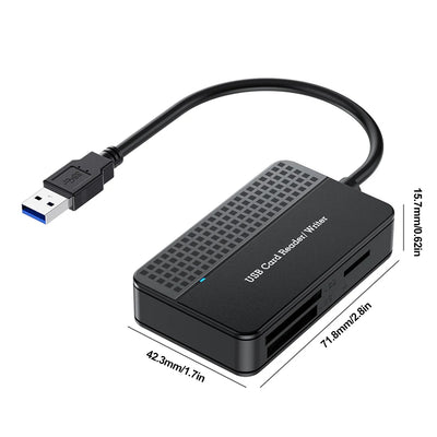 USB 3.0 Type C 4 in 1 Card Reader 5Gbps Memory Smart Card Reader SD TF CF MS Compact Flash Card Adapter 20cm Cable for Laptop PC