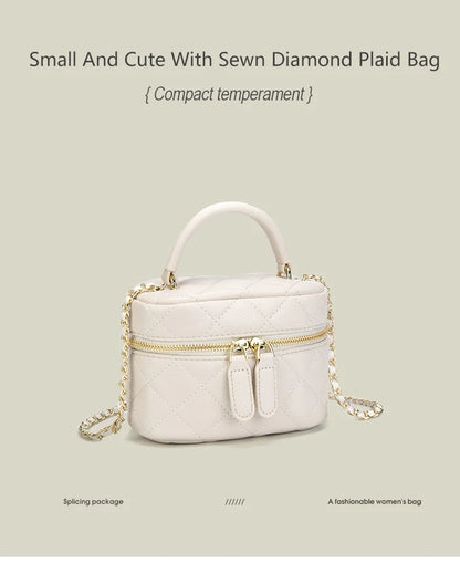 Mini Quilted Crossbody Bag PU Leather Designer Style - Smarsty