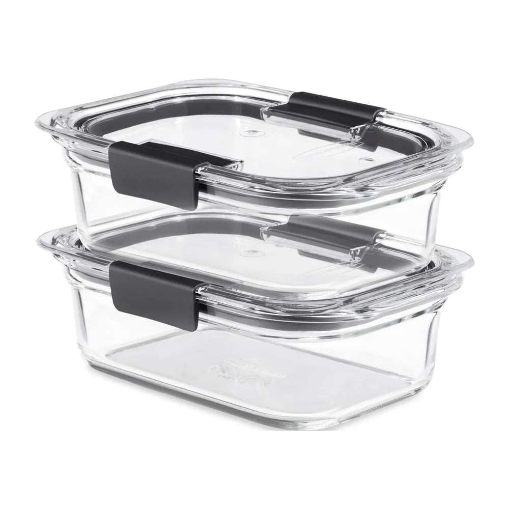 Airtight Leak-Proof Glass Food Storage Containers Set of 2 Vented Microwave Safe Stackable Modular Dishwasher Safe Oven Safe