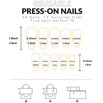 24 Piece Long French Minimalist Color Matching Nails Set - Smarsty