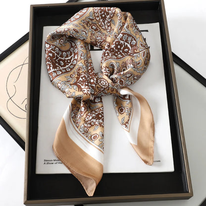 Silk Square Scarf for Women Summer Head Wrap - Smarsty