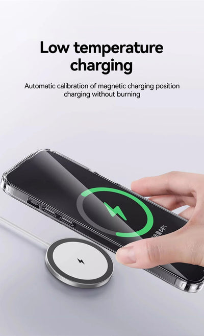 Magnetic iPhone Case Anti Yellow Transparent Slim Cover - Smarsty