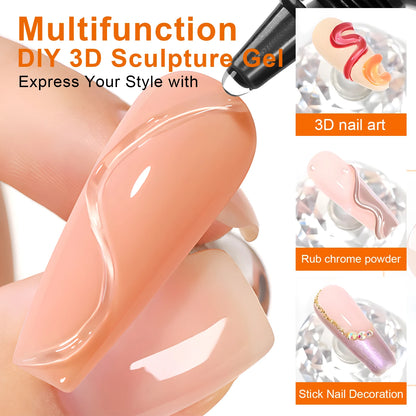 Waterproof 3D Nail Art Gel for DIY Designs - Smarsty