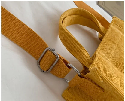Corduroy Women Handbag Large Capacity Shoulder Bag - Smarsty