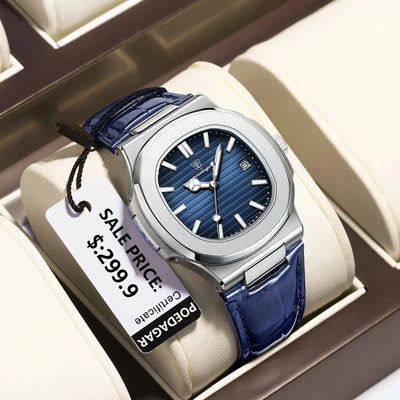 Luxury Waterproof Square Men's Quartz Watch with Luminous Dial - Smarsty