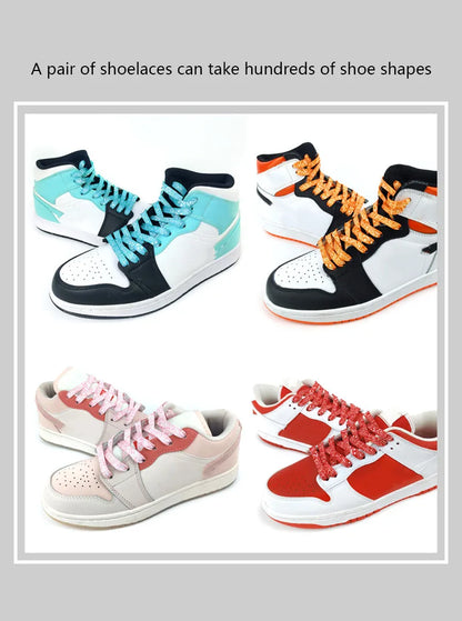 Flat Shoe Laces Cashew Flower Shoelaces for Sneakers Gilding Hand-painted Sports Casual Basketball Tennis Shoelace Shoestrings - Smarsty