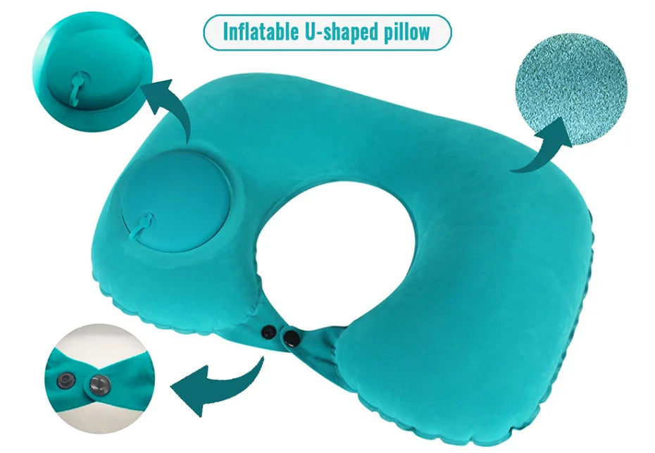 U Shape Inflatable Travel Pillow for Comfort and Support - Smarsty