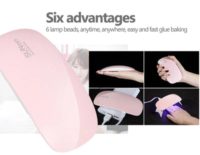 Foldable 6W UV LED Nail Lamp for Quick Drying - Smarsty