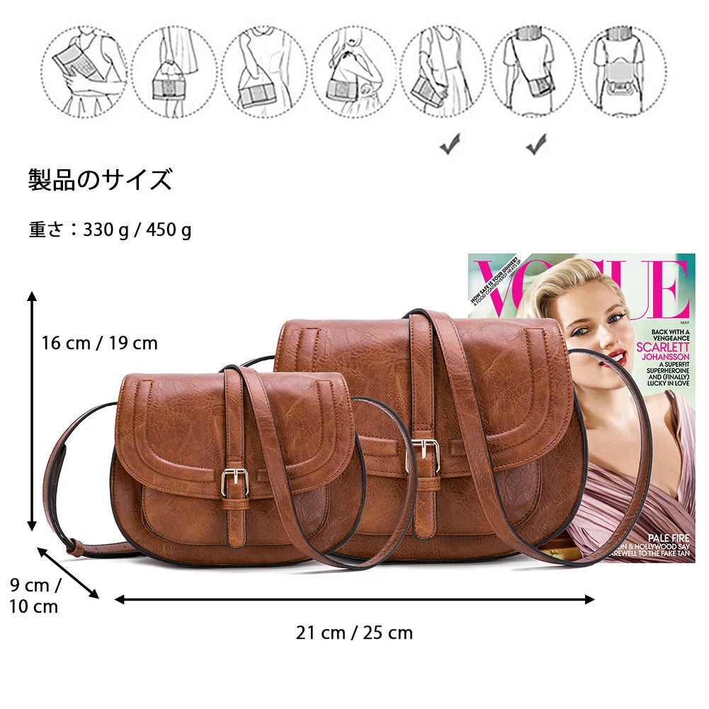 Boho Faux Leather Crossbody Bag For Women With Strap - Smarsty