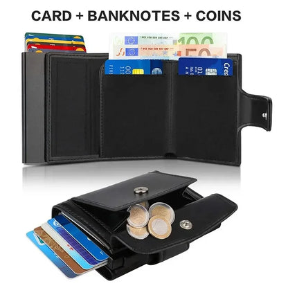 Rfid Microfiber Leather Men Wallets Fashion Card Holder Trifold Wallet Money Bags Smart Slim Thin Coin Pocket Wallet Purse - Smarsty