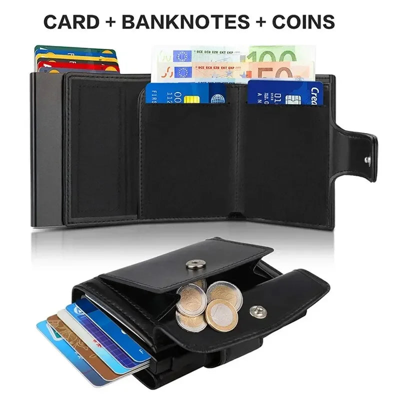 Rfid Microfiber Leather Men Wallets Fashion Card Holder Trifold Wallet Money Bags Smart Slim Thin Coin Pocket Wallet Purse - Smarsty