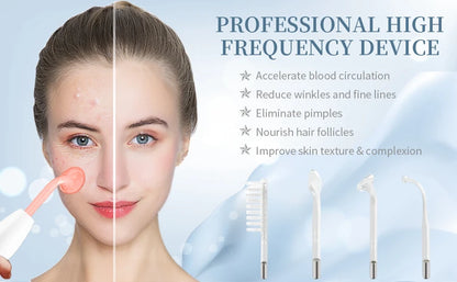Portable High Frequency Skin Therapy Wand for Acne and Wrinkle Reduction - Smarsty