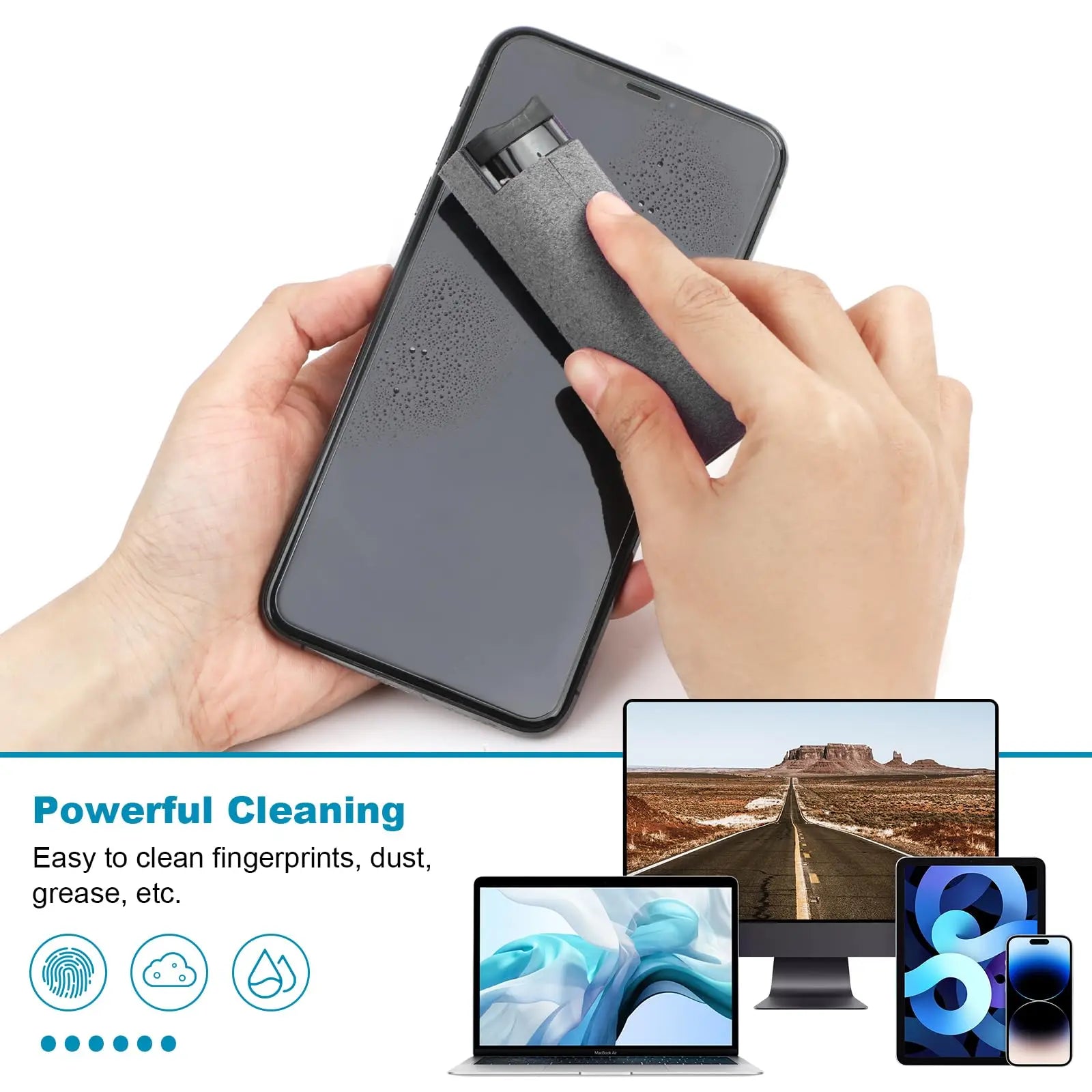 Two In One Screen Cleaner Spray Bottle With Microfiber Cloth