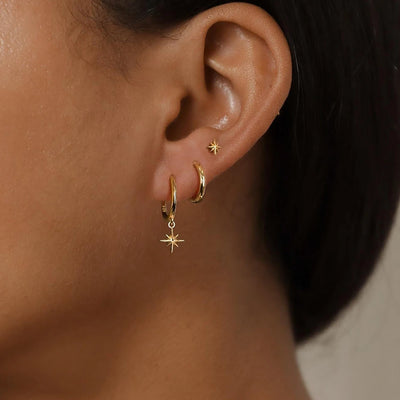 3 Piece Stainless Steel Star Drop Earrings Set for Women - Smarsty