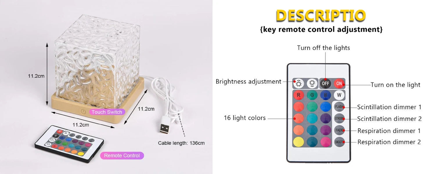 Ocean Wave Projector Light with 16 Color Options - Smarsty