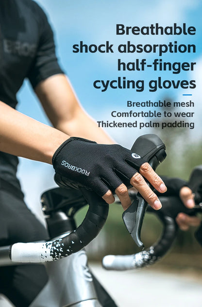 RockBros Breathable Half Finger Cycling Gloves with Anti Slip Pads - Smarsty
