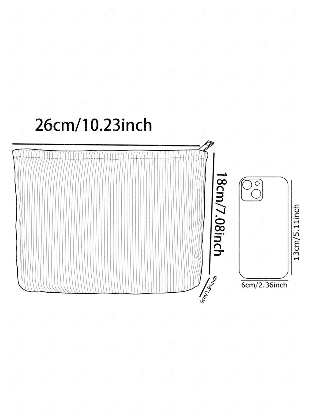 Corduroy Makeup Bag Lightweight Travel Cosmetic Organizer - Smarsty