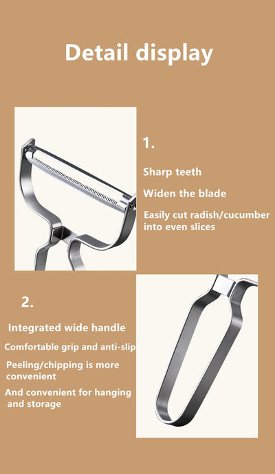 Peeler Vegetables Fruit Stainless Steel Knife Cabbage Graters Salad Potato Slicer Kitchen Accessories Cooking Tools Wide Mouth by Smarsty
