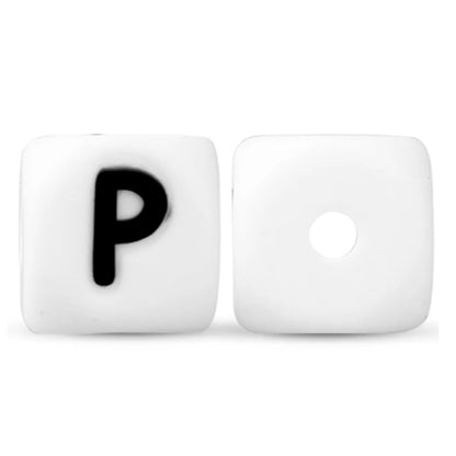 50Pcs Silicone Alphabet Beads White DIY Jewelry Making - Smarsty