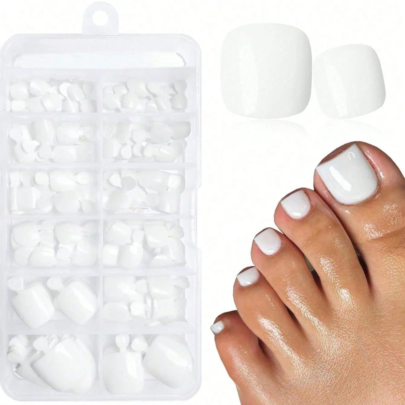 120pcs White French Fake Nails for Chic Style - Smarsty