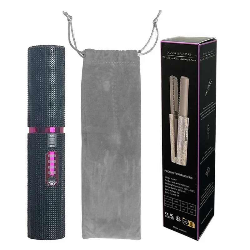 2 in 1 Wireless Hair Straightener and Curler Brush - Smarsty