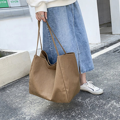 Large Capacity Canvas Shopper Tote Reusable For Women - Smarsty
