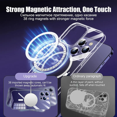 Smarsty MagSafe Clear Case for iPhone Magnetic Wireless Charging -