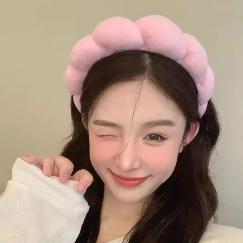 Soft Puffy Sponge Headband For Makeup Retro Terry Cloth - Smarsty