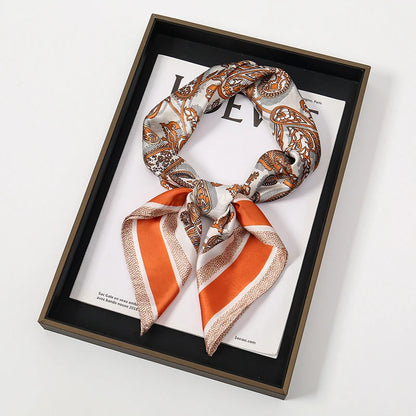 Bohemian Silk Square Scarf for Women Luxury Floral Print - Smarsty
