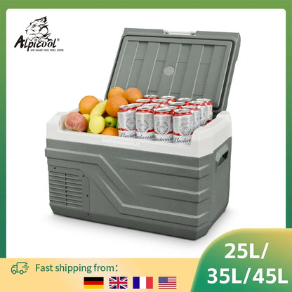 Alpicool NL 25L 35L 45L Car Refrigerator 12V Compressor Fridge Freezer 12/24V DC 100-240V AC Portable Cooler for Camping Travel