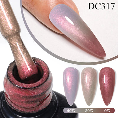 Auroras Thermal Rubber Base Gel Nail Polish Long Lasting Glitter - Smarsty