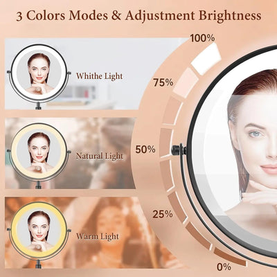 8 Inch Makeup Mirror With Light And 10X Magnification - Smarsty