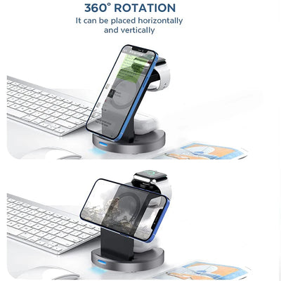 Three In One Magnetic Wireless Charger Stand For iPhone - Smarsty