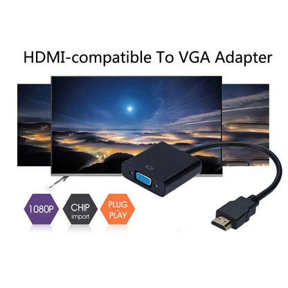 HD 1080P HDMI to VGA Cable Adapter for Clear Video - Smarsty