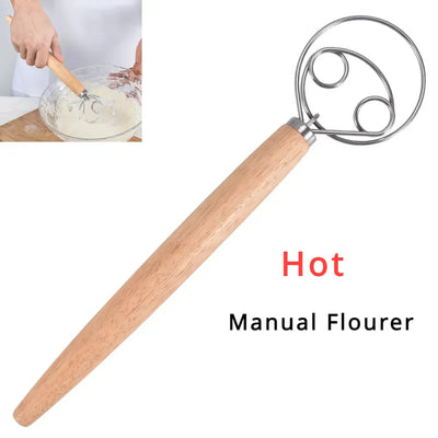 Danish Dough Whisk with Wooden Handle for Easy Mixing - Smarsty