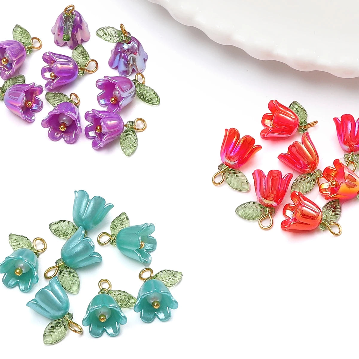 Acrylic Lily of the Valley Flower Beads for Jewelry Making - Smarsty