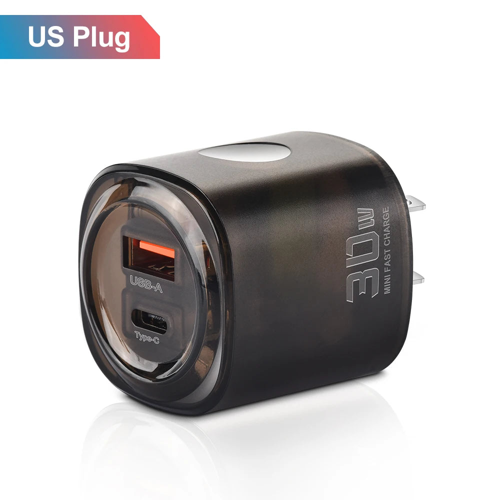 2 In 1 USB PD Charger Quick Charge 3.0 Transparent Design - Smarsty
